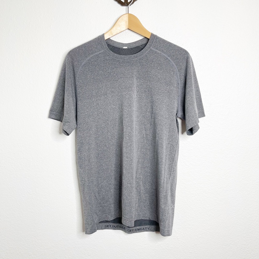 Lululemon Mens Metal Vent Tech 2.0 Short Sleeve Shirt Grey Heather Size M